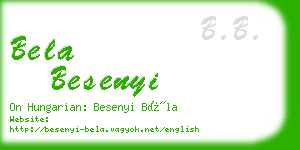 bela besenyi business card